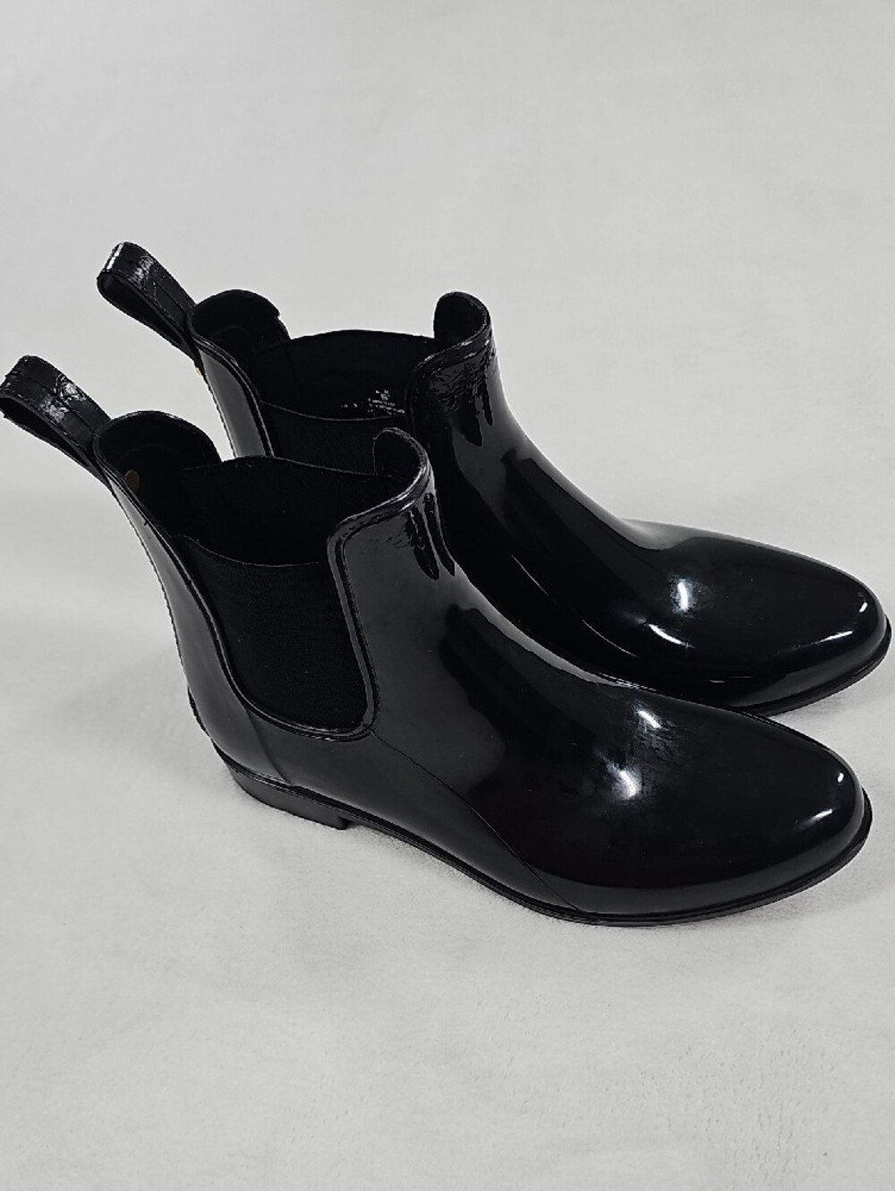 Sam Edelman Tinsley Womens Black Matte Rain Boots Chelsea Ankle Boot Size 9M - Picture 7 of 11